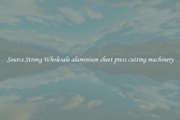 Source Strong Wholesale aluminium sheet press cutting machinery