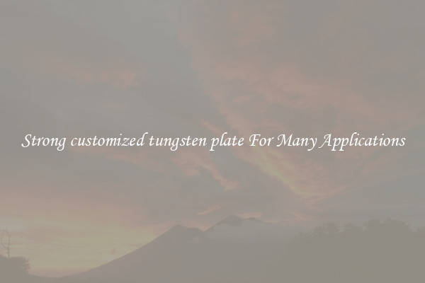 Strong customized tungsten plate For Many Applications