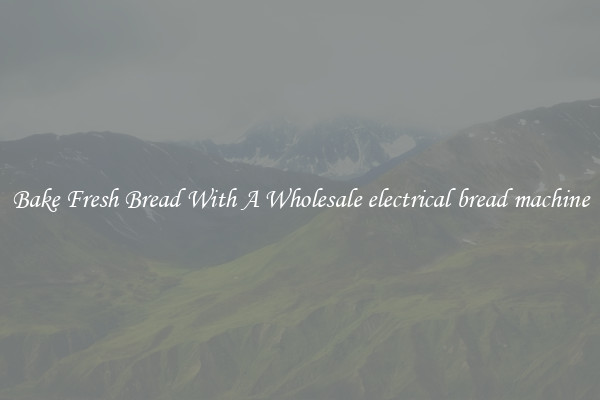 Bake Fresh Bread With A Wholesale electrical bread machine