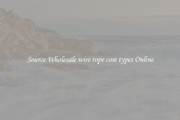 Source Wholesale wire rope core types Online