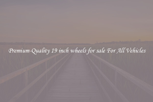 Premium-Quality 19 inch wheels for sale For All Vehicles