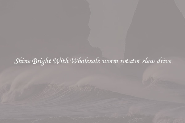Shine Bright With Wholesale worm rotator slew drive
