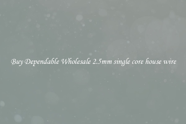 Buy Dependable Wholesale 2.5mm single core house wire